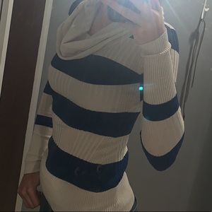Blue and White striped sweater
